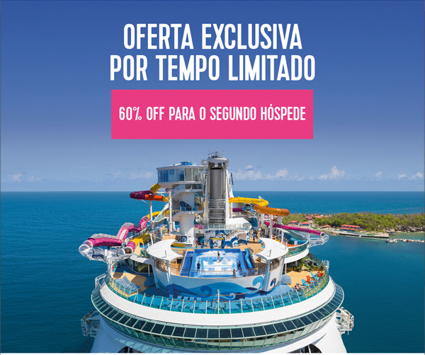Oferta exclusiva Royal Caribbean por tempo limitado a partir de 12x de R$: 157,00 por pessoa
